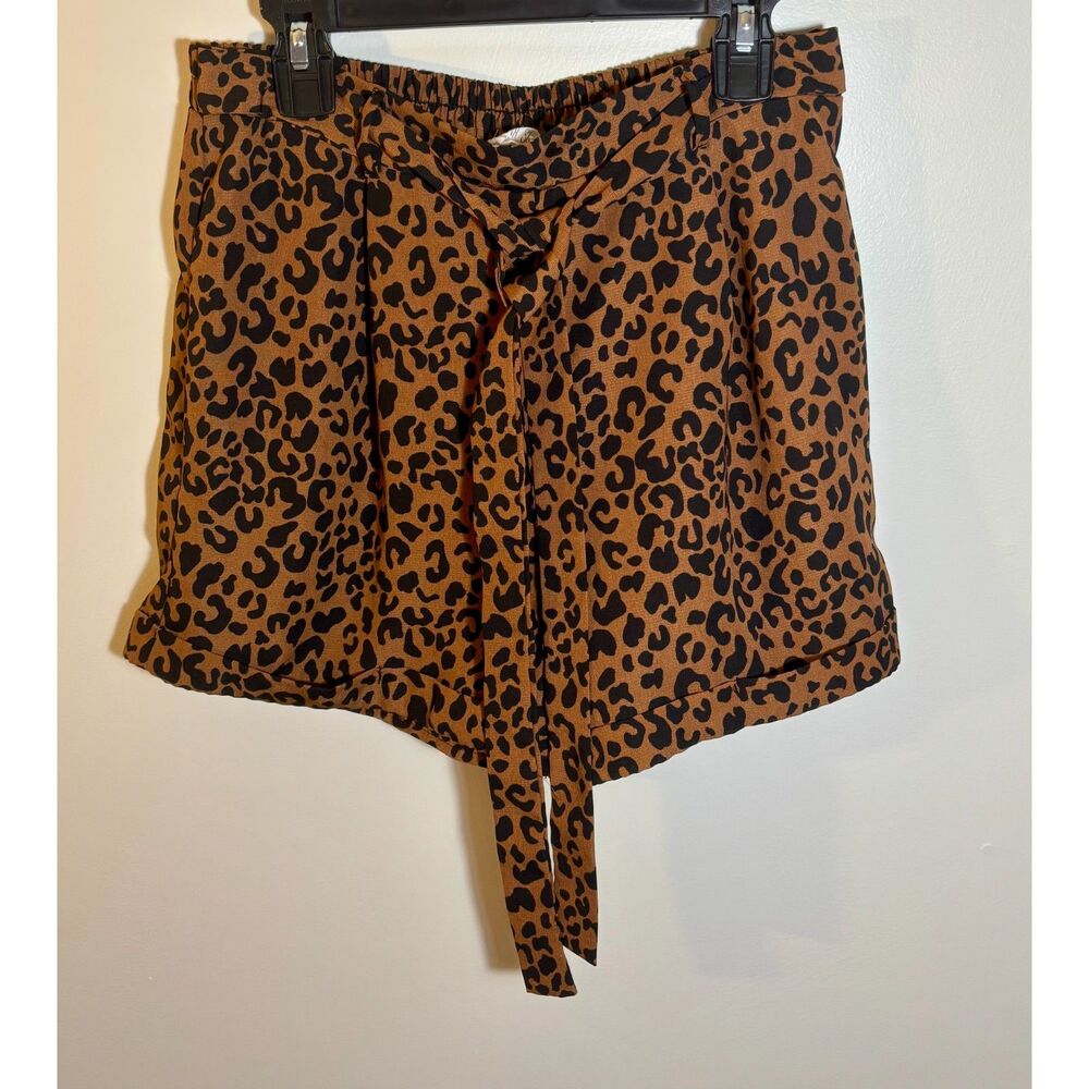 Sienna Sky Leopard Print Shorts Size Small Tie Waist Casual Summer Animal Print